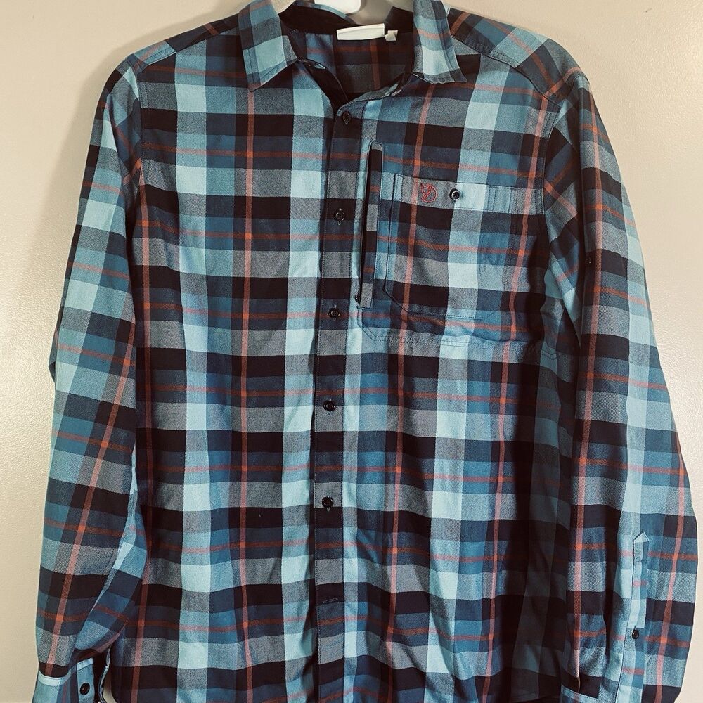 Fjallraven Fjallglim Heavy Shirt Long Sleeve XXL  Blue Plaid #81380